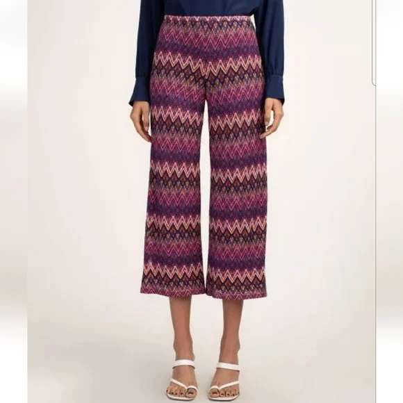 Nwt Trina turk chevron wide leg crop pants size extra small - Picture 1 of 2
